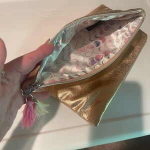 Strapless Gold Bag with Moon print satin lining